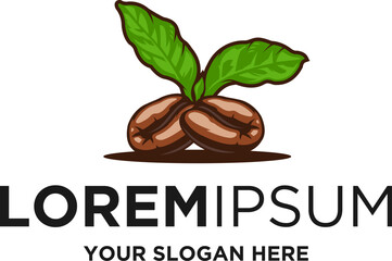 coffee bean roster logo vector