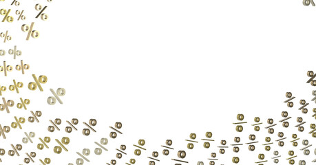 percent shopping digital in hand 3d.