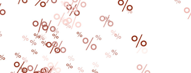 Sales icons floating in the air 3D rendering - 3D percent rain illlustration