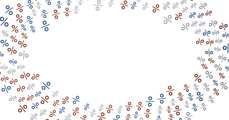 Sales icons floating in the air 3D rendering - 3D percent rain illlustration