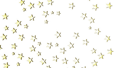 Banner with golden decoration. Festive border with falling glitter dust and stars.