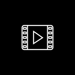 Video line icon isolated on black background