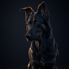 German shepherd dog portrait.