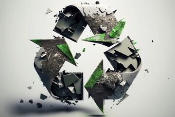 themed recycling symbol, generative AI, Waste management, Circular economy, Reduce