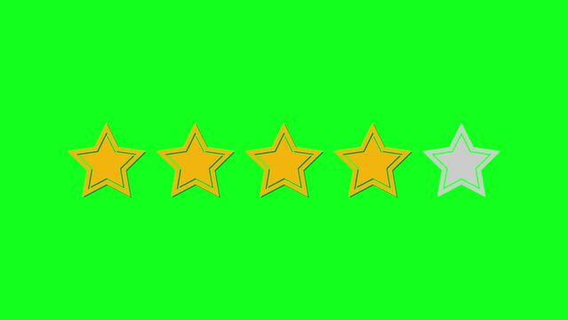 5 Star Rating Animation on Green Background