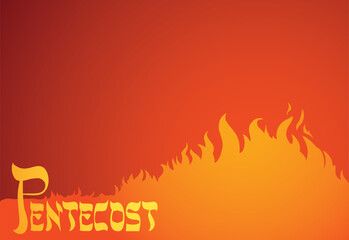 Pentecost sunday. Baptism with the Holy Spirit. Vector drawing icon