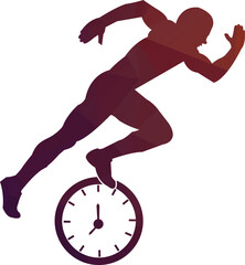Time run vector logo template. This design use clock and forr symbol. Suitable for management.