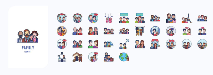 Family People, User icons including icons like Father, mother, uncle, aunt, son, kid, and more