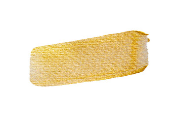 Golden paint brush stroke glittering texture.