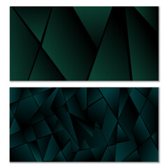 Abstract polygonal pattern. Set of two dark gradient polygonal backgrounds. Background design, cover, postcard, banner, wallpaper