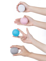Fototapeta na wymiar anti-stress ball, rubber ball over a white background
