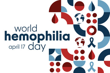 World Hemophilia Day. April 17. Holiday concept. Template for background, banner, card, poster with text inscription. Vector EPS10 illustration.
