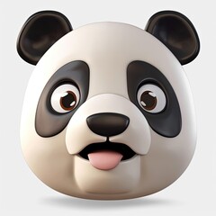 Fototapeta premium Panda Bear Disgusted Facial Expression On Blank Background Generative AI