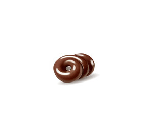 Chocolate pie vector illustration isolated on white background
