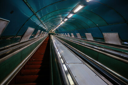 Modern escalator in the subway © Mulderphoto