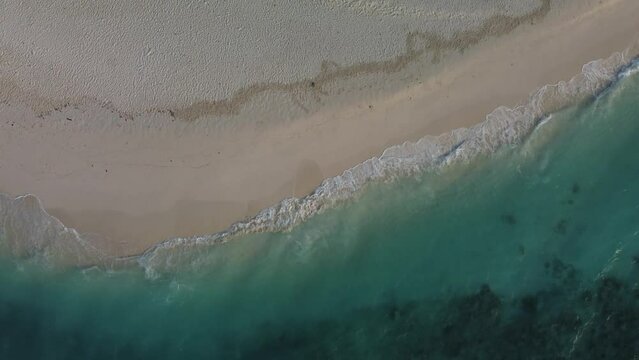 Tropical paradise with blue sea and green island in the maldives