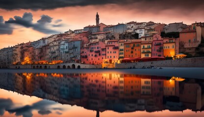 Fototapeta premium French Riviera. Incredibly beautiful and romantic France. Generative AI