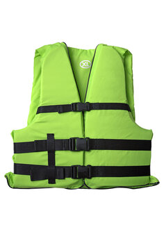 life jacket, green life jacket isolated on transparent background, PNG photo