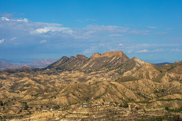 Panoramic view of the arid and unique so-called 