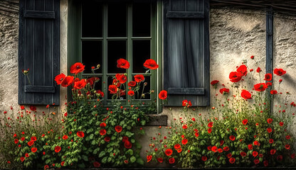 Gerberoy, village de l'Oise, Hauts-de-France. Incredibly beautiful and romantic France. Generative AI