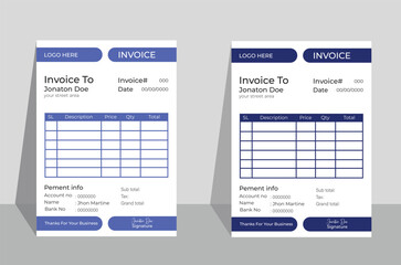 minimal  business corporate invoice design template