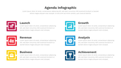 Fototapeta na wymiar Agenda infographic Template