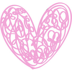 Pink heart doodle