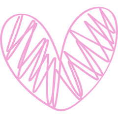 Pink heart doodle