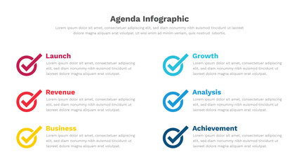 Fototapeta na wymiar Agenda infographic Template