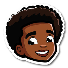 sticker of an afro boy