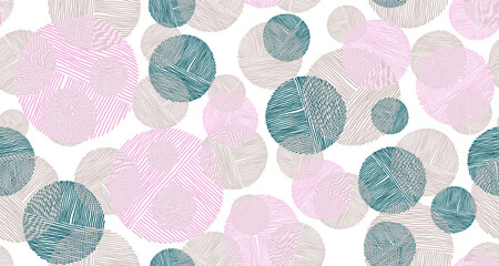 Scribble circle shapes of lines seamless pattern graphic design
