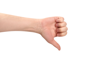 Dislike gesture cut out