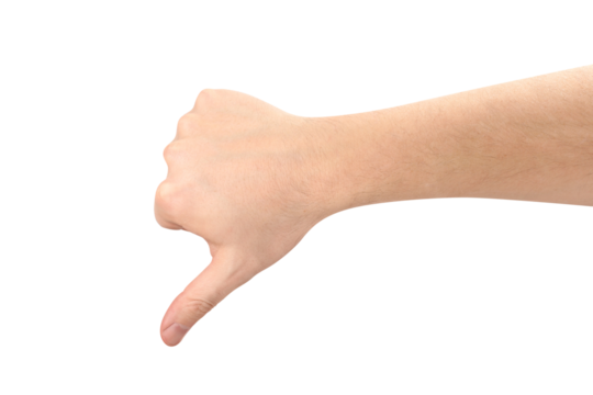 Dislike gesture cut out