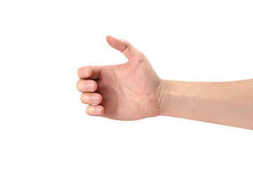 Male hand holding something, cut out - Powered by Adobe