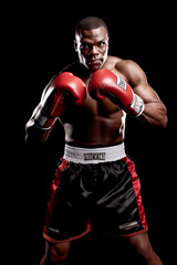 Portrait shot of a professional boxer - Ai generative