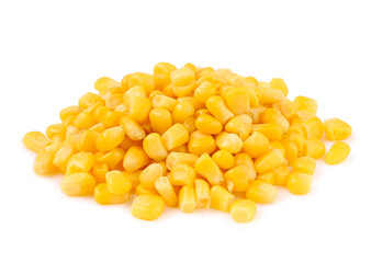 Corn, grains, white background, close-up