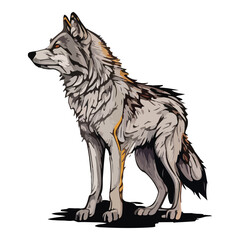 Wolf Flat Icon Isolated On White Background