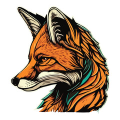 Fox Flat Icon Isolated On White Background