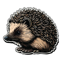 Hedgehog Flat Icon Isolated On White Background