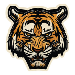 Tiger Flat Icon Isolated On White Background