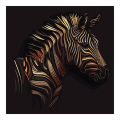 Fototapeta na wymiar Zebra Animal Flat Icon Isolated On White Background