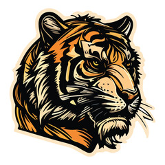 Tiger Flat Icon Isolated On White Background