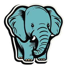 Elephant Flat Icon Isolated On White Background
