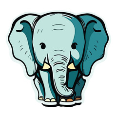 Elephant Flat Icon Isolated On White Background