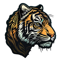 Tiger Flat Icon Isolated On White Background