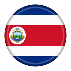 Costa Rica flag button 3d illustration with clipping path
