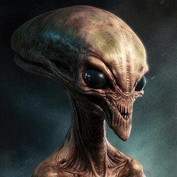 Un extraterrestre avec de grands yeux et une tête spéciale.
