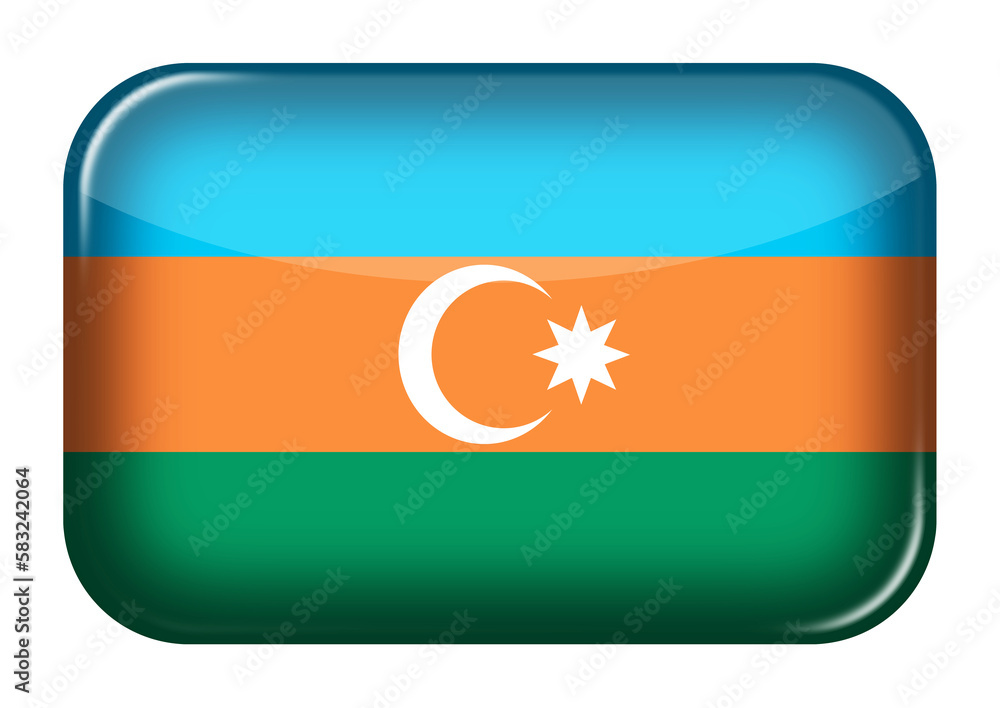 Poster Azerbaijan web icon rectangle button with clipping path 3d illustration