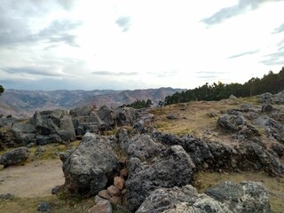 Fototapeta na wymiar rocks in the mountains cusco peru