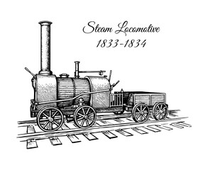 Steam locomotive ink sketch.